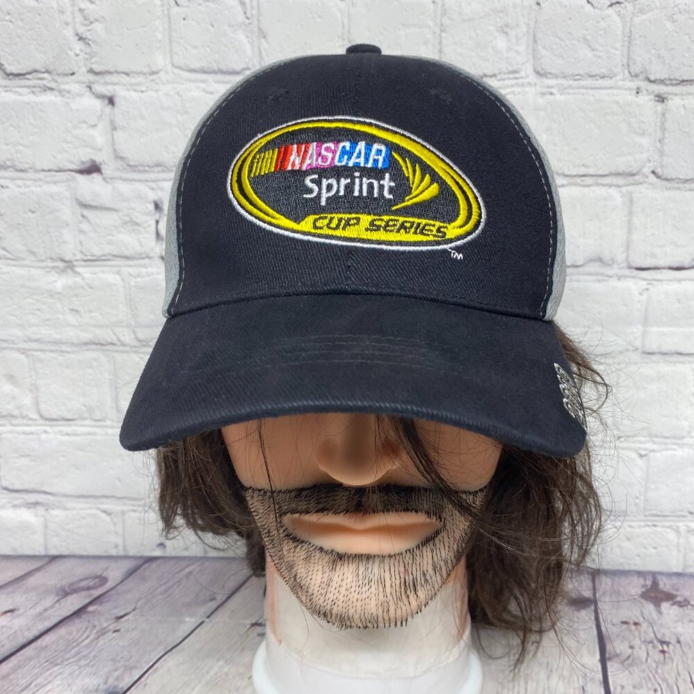 NASCAR Sprint Cup Series Racing Hat Cap Strap Back Black Gray Embroidered Logo